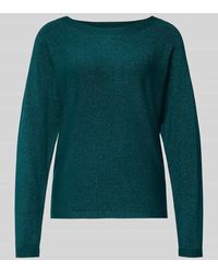 Comma, - Strickpullover aus Viskose-Mix mit U-Boot-Ausschnitt - Lyst