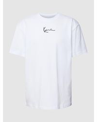 Karlkani T-Shirt mit Label-Stitching Modell 'SIGNATURE TEE' - Weiß