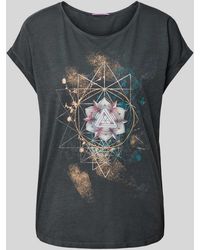 QS - T-Shirt mit Motiv-Print Modell 'Mandala' - Lyst