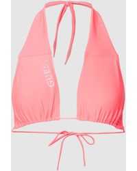 Guess - Bikini-Oberteil mit Label-Print - Lyst