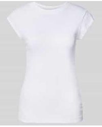 Marc O' Polo - Regular Fit T-shirt Van Puur Katoen Met Geribde Ronde Hals - Lyst