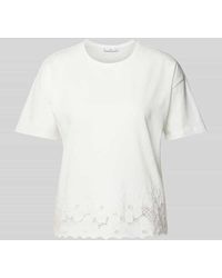 Mango - T-Shirt mit Lochstickerei Modell 'DAHLIA' - Lyst