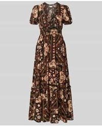 Apricot - Maxi-Jurk Van Viscose Met V-Hals - Lyst