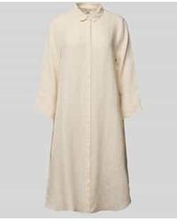 0039 Italy - Knielange Overhemdjurk Van Linnen Met 3/4-mouwen - Lyst