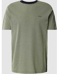 GANT - T-Shirt aus Baumwolle mit Label-Detail - Lyst