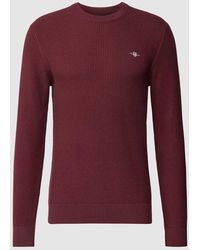 GANT - Strickpullover mit Label-Stitching - Lyst