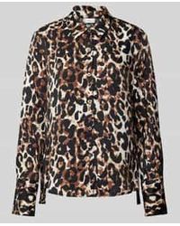 S.oliver - Regular Fit Overhemdblouse Van Puur Katoen Met Luipaardprint - Lyst