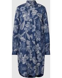 0039 Italy - Knielanges Hemdblusenkleid mit floralem Print Modell 'Gracia' - Lyst