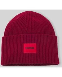 HUGO - All-Gender Mütze Aus Woll-Mix Mit Logo - Lyst