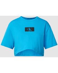 Calvin Klein - Cropped T-Shirt mit Label-Print Modell '1996 LOUNGE' - Lyst