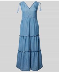 Pepe Jeans - Midikleid mit V-Ausschnitt Modell 'EFFIE' - Lyst