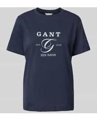 GANT - T-shirt Met Labelprint - Lyst