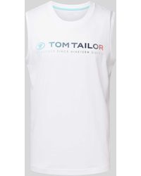 Tom Tailor - Tanktop Met Labelprint - Lyst