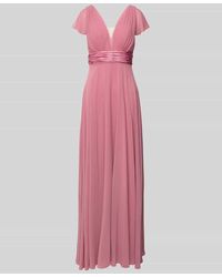 Jake*s - Abendkleid mit V-Ausschnitt und gelegten Falten - Lyst