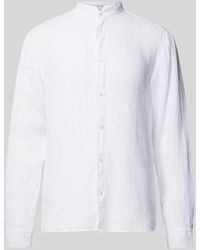 HUGO - Slim Fit Leinenhemd mit Stehkragen Modell 'Elvory' - Lyst
