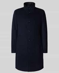 Christian Berg Men - Lange Jas Van Wolmix Met Opstaande Kraag - Lyst