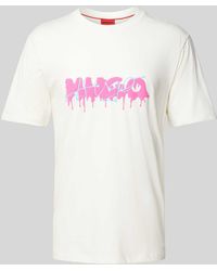 HUGO - T-Shirt mit Label-Print Modell 'Dacation' - Lyst