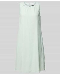 Marc Cain - Knielanges Leinenkleid mit Label-Applikation - Lyst