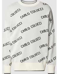 carlo colucci - Gebreide Pullover Met All-over Labelprint - Lyst