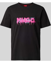 HUGO - T-shirt Met Labelprint - Lyst