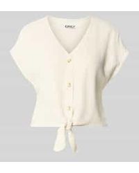 ONLY - Regular Fit Blouse Van Een Mix Van Viscose En Linnen - Lyst
