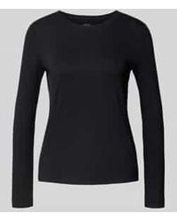 Marc Cain - Shirt Met Lange Mouwen En Geribde Ronde Hals - Lyst