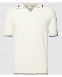 SELECTED - Poloshirt mit Kontraststreifen Modell 'ARLO' - Lyst