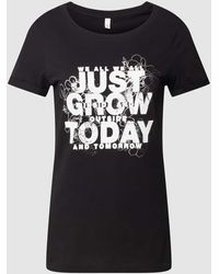 QS - T-Shirt mit Statement-Print Modell 'Just Grow' - Lyst