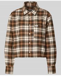 Guess - Regular Fit Hemdbluse mit Logo-Patch Modell 'Boxy' - Lyst