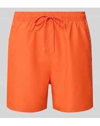 Tommy Hilfiger - Regular Fit Korte Zwembroek Met Labelstitching - Lyst
