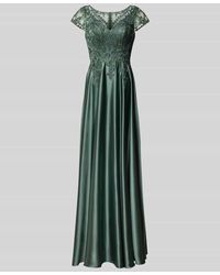 Luxuar - Tailliertes Abendkleid Mit Spitzen- Und Ziersteinbesatz - Lyst