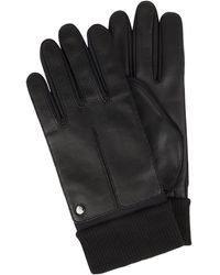 Roeckl Leder Handschuh mit Riegel schwarz Herren Handschuhe gefüttert Finger Win 