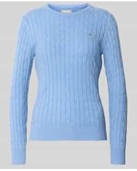 GANT - Pullover Met Kabelpatroon En Logostitching - Lyst