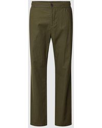 Blend - Regular Fit Hose aus Leinen-Baumwoll-Mix mit elastischem Bund - Lyst