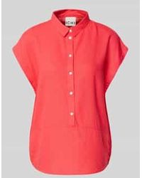 Ichi - Regular Fit Blouse Van Een Mix Van Linnen En Viscose Met Knoopsluiting - Lyst