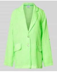 Emily Van Den Bergh - Lange Blazer Van Linnen Met Reverskraag - Lyst