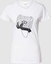 Liu Jo - T-shirt Met Motiefprint En Siersteentjes - Lyst