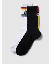 Skechers Socken mit Kontraststreifen im 2er-Pack - Schwarz