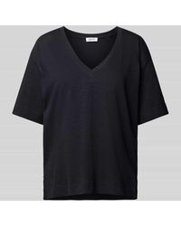 Esprit - T-Shirt in unifarbenem Design mit V-Ausschnitt - Lyst