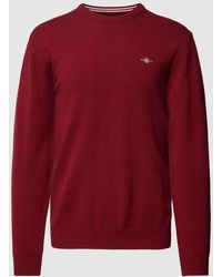 GANT - Strickpullover mit Label-Stitching - Lyst