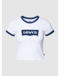 Levi's T-Shirt mit Label-Print Modell 'Ringer' - Blau