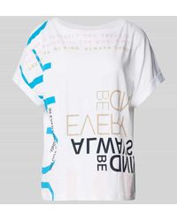 comma casual identity - T-Shirt mit Allover-Statement-Print - Lyst