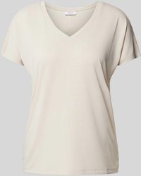 MSCH Copenhagen - T-Shirt mit V-Ausschnitt Modell 'Fenya' - Lyst