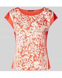 Comma, - T-Shirt mit Allover-Muster - Lyst