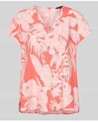 Comma, - Blouseshirt Van Viscose Met V-hals - Lyst
