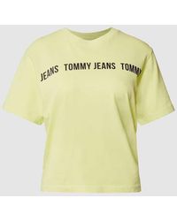 Tommy Hilfiger - T-Shirt aus reiner Baumwolle mit Label-Print - Lyst
