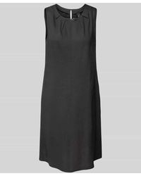 Marc Cain - Knielanges Leinenkleid mit Label-Applikation - Lyst