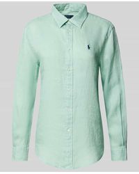 Polo Ralph Lauren - Leinenbluse mit Label-Stitching - Lyst