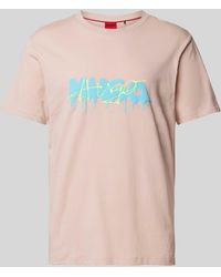 HUGO - T-Shirt mit Label-Print Modell 'Dacation' - Lyst