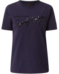 Superdry T-Shirt mit Pailletten - Blau